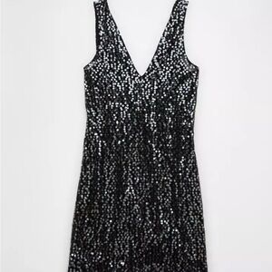 AE Sequin V-Neck Mini Slip Dress
